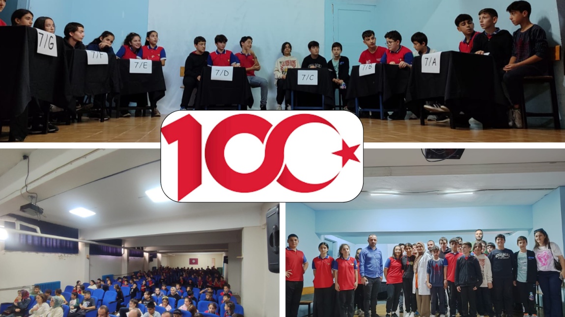 Cumhuriyetimizin Kuruluşunun 100.Yılı Kutlamaları Sınıflar Arası Bilgi Yarışması İle Devam Ediyor.